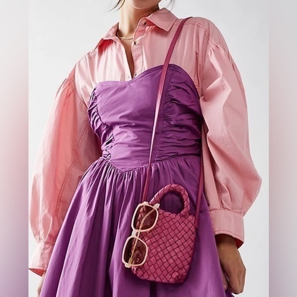 Free People Woven Hearts Crossbody Bag NWOT - Picture 2 of 2